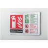 Brushed Aluminium Effect Carbon Dioxide Fire Identification Sign