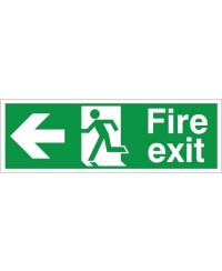 Extra Large Fire Exit Arrow Left Sign 900mm x 300mm - 3mm Foamex