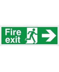 Extra Large Fire Exit Arrow Left Sign 900mm x 300mm - 3mm Foamex