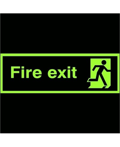 Extra Large Glow in the Dark Fire Exit Running Man Right Sign