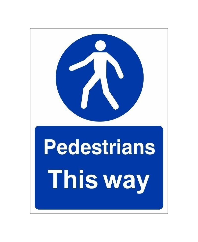 Pedestrians This Way Sign