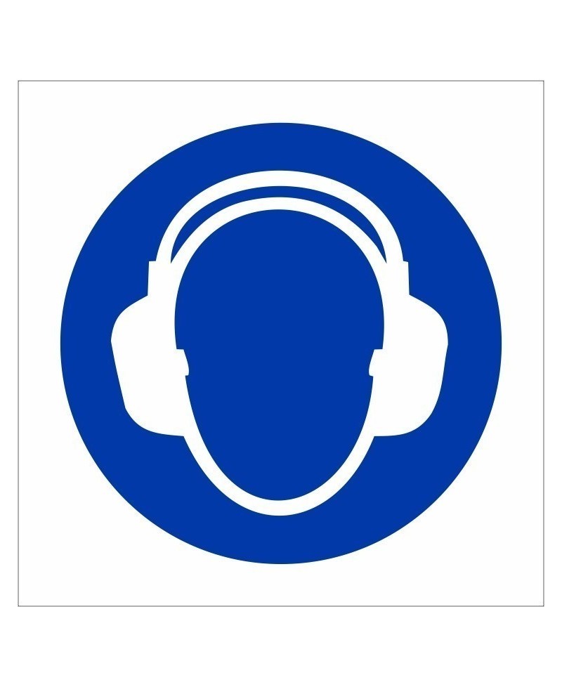 Ear Protection Symbol Sign - 200mm x 200mm