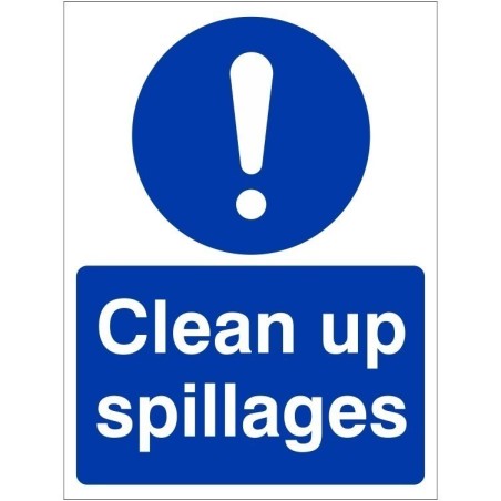 Clean Up Spillages Sign