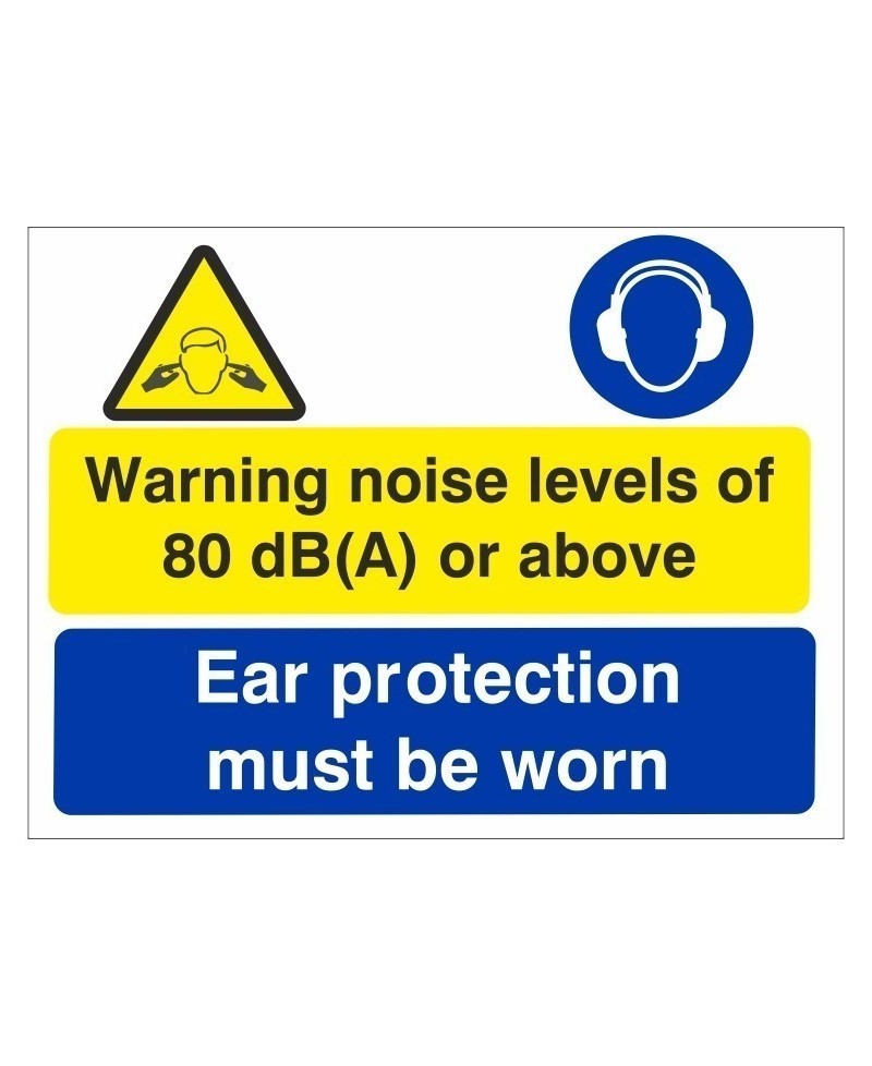 Ear Protection Must Be Worn Multi Purpose Sign