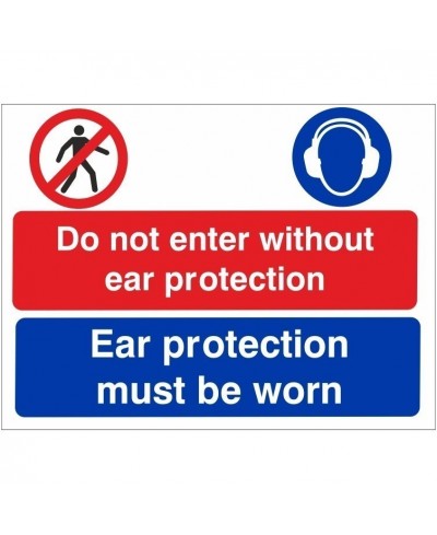 Do Not Enter Without Ear Protection Multi Purpose Sign - 400mm x 300mm