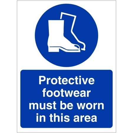 Protective Footwear Must Be Worn In This Area Sign | Rainbow Safety