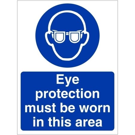 Eye Protection Must Be Worn In This Area Sign | Rainbow Safety