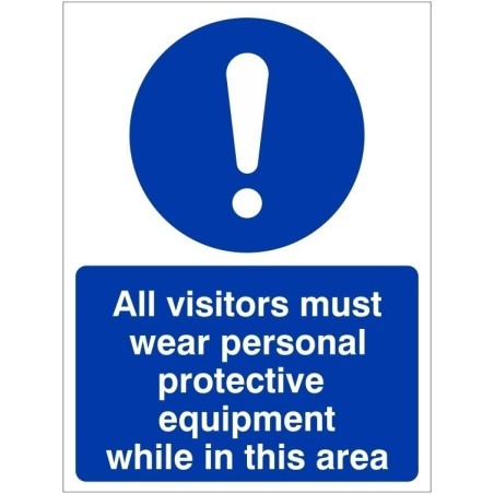 All Visitors Must Wear Personal Protective Equipment While In This Area Sign