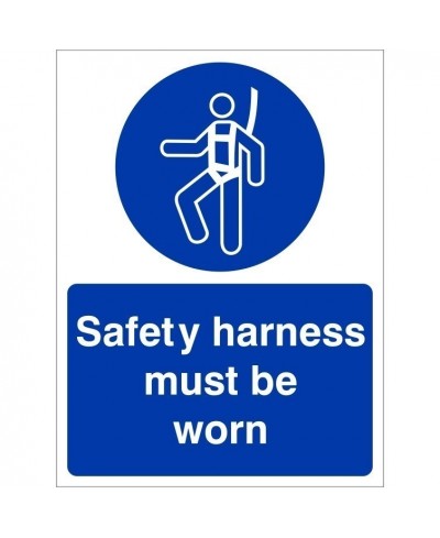 Safety Harness Must Be Worn Sign - 150mm x 200mm