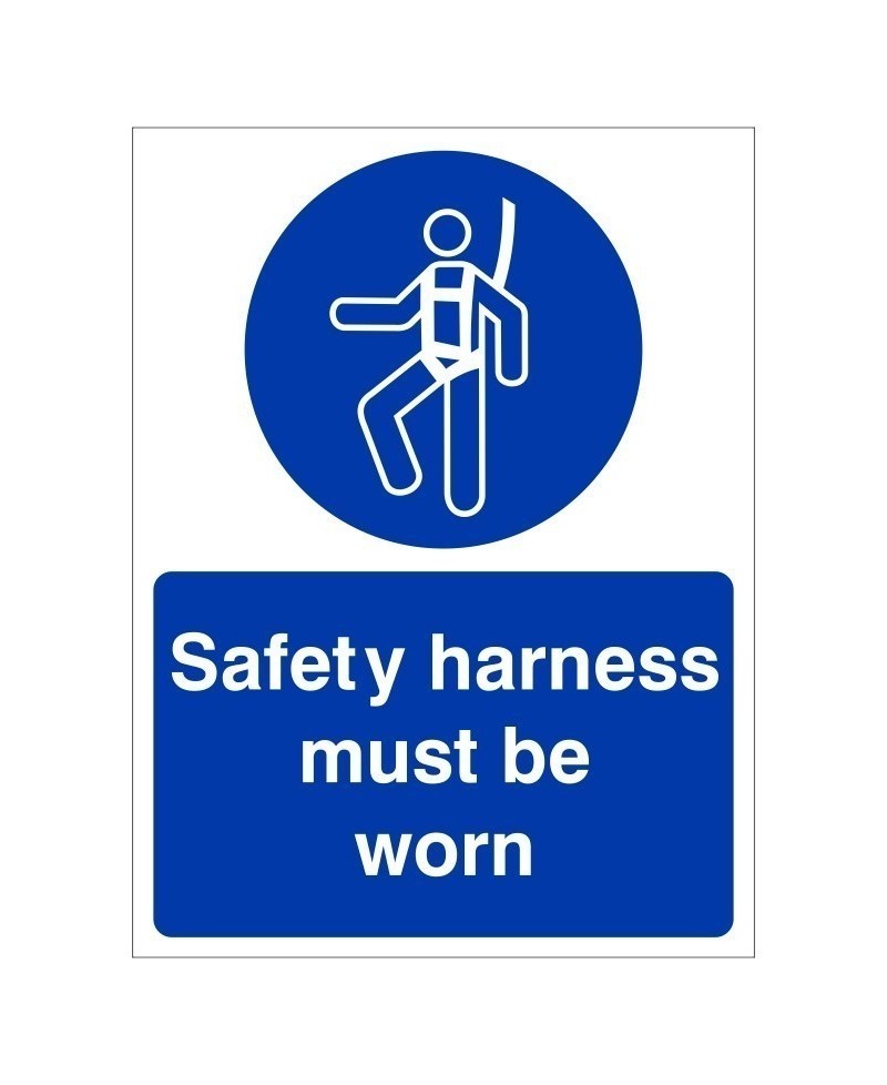 Safety Harness Must Be Worn Sign - 150mm x 200mm