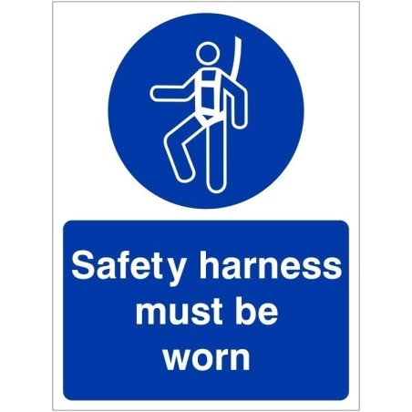 Safety Harness Must Be Worn Sign