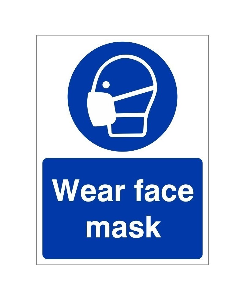 Wear Face Mask Sign - 150mm x 200mm