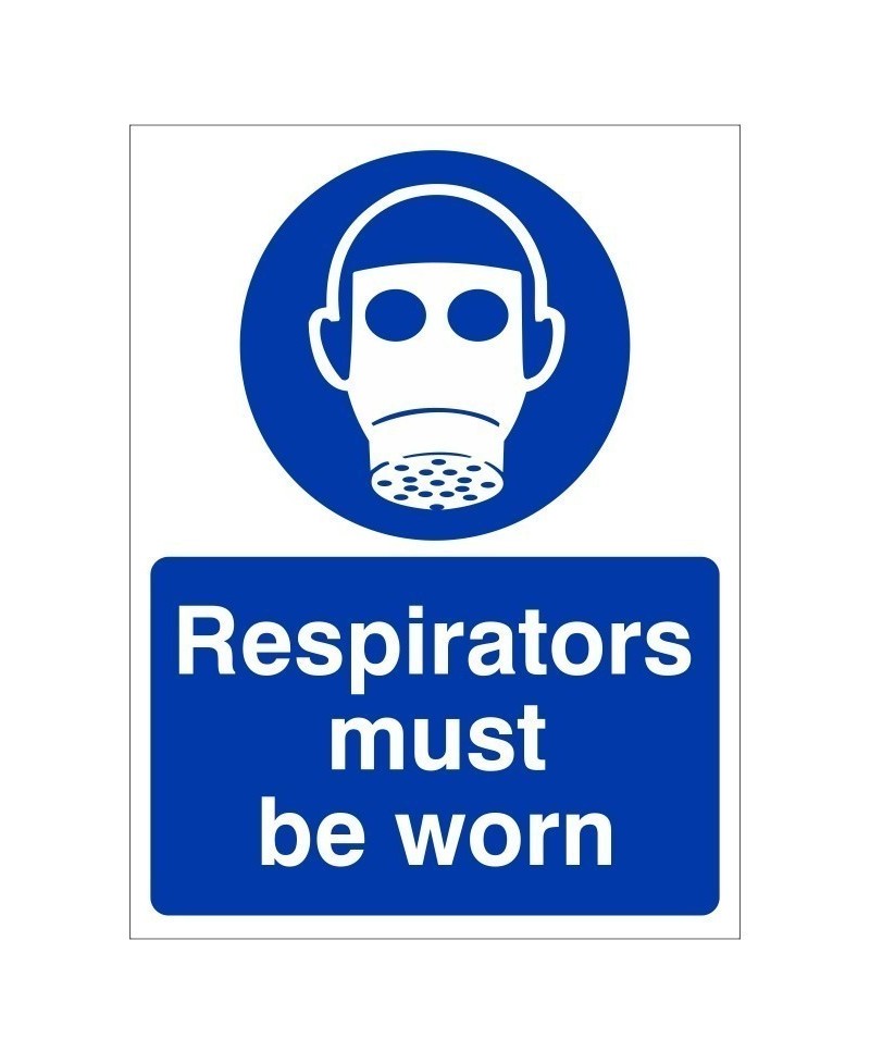 Respirators Must Be Worn Sign - 150mm x 200mm