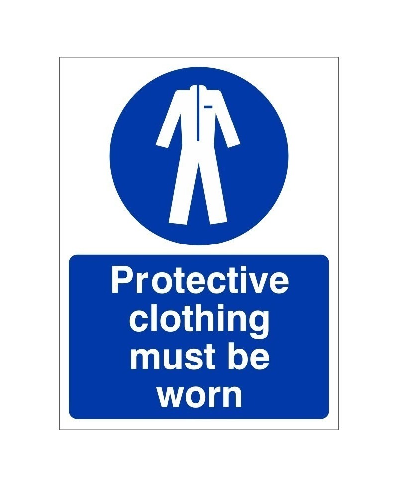 Protective Clothing Must Be Worn Sign - 150mm x 200mm