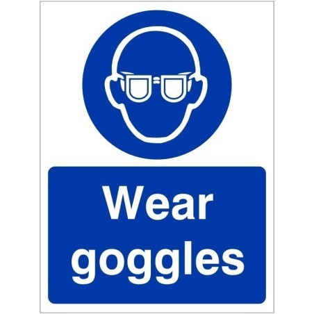 Wear Goggles Eye Protection Sign - 150mm x 200mm | Rainbow Safety