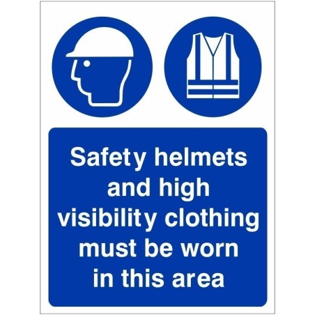 Safety Helmets And High Visibility Clothing Must Be Worn In This Ar...