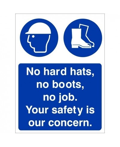 No Hard Hats, No Boots, No Job. Sign