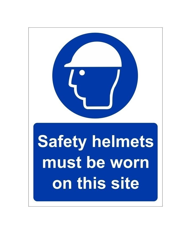 Safety Helmets Must Be Worn On This Site Sign