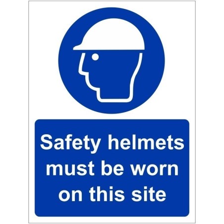 Safety Helmets Must Be Worn On This Site Sign