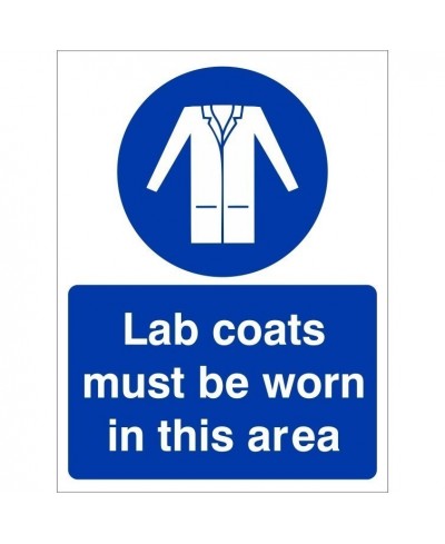 Lab Coats Must Be Worn In This Area Sign - 150mm x 200mm
