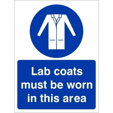 Lab Coats Must Be Worn In This Area Sign