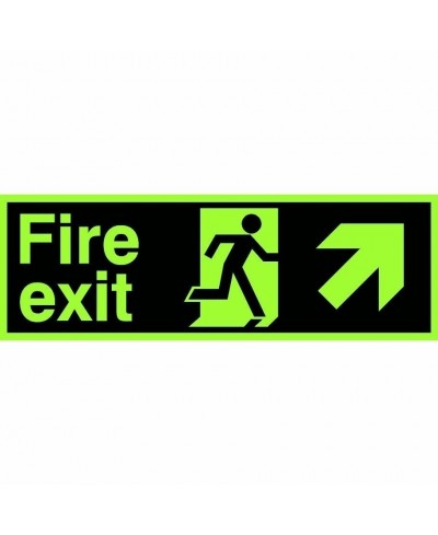 Glow in the Dark Fire Exit Up Left Sign