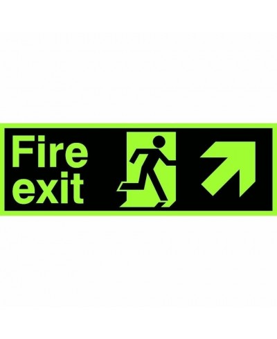 Photoluminescent Fire Exit Arrow Up Right Sign