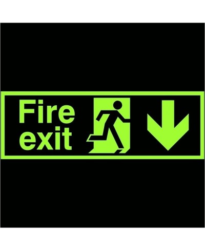 Glow in the Dark Fire Exit Down Sign