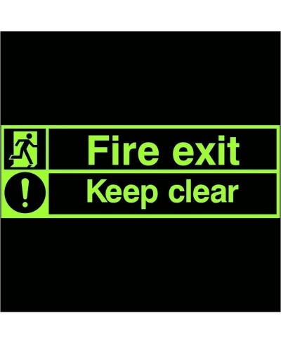 Glow in the Dark Fire Exit Keep Clear Sign