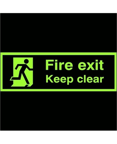 Glow in the Dark Final Fire Exit Keep Clear Sign