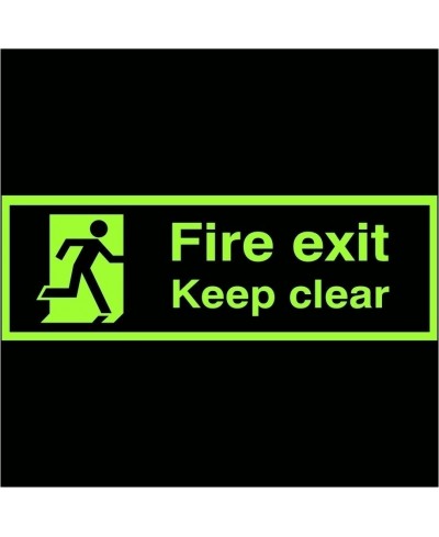 Photoluminescent Fire Exit Keep Clear Sign