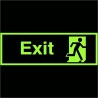 Glow in the Dark Exit Man Running Right Sign