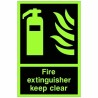 Glow in the Dark Fire Extinguisher Keep Clear Sign