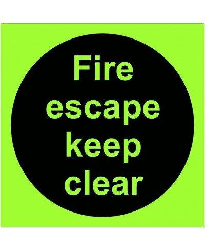 Glow in the Dark Fire Escape Keep Clear Door Sign
