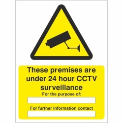 These Premises Are Under 24 Hour CCTV Surveillance Sign These Premises Are Under 24 Hour CCTV Surveillance Sign