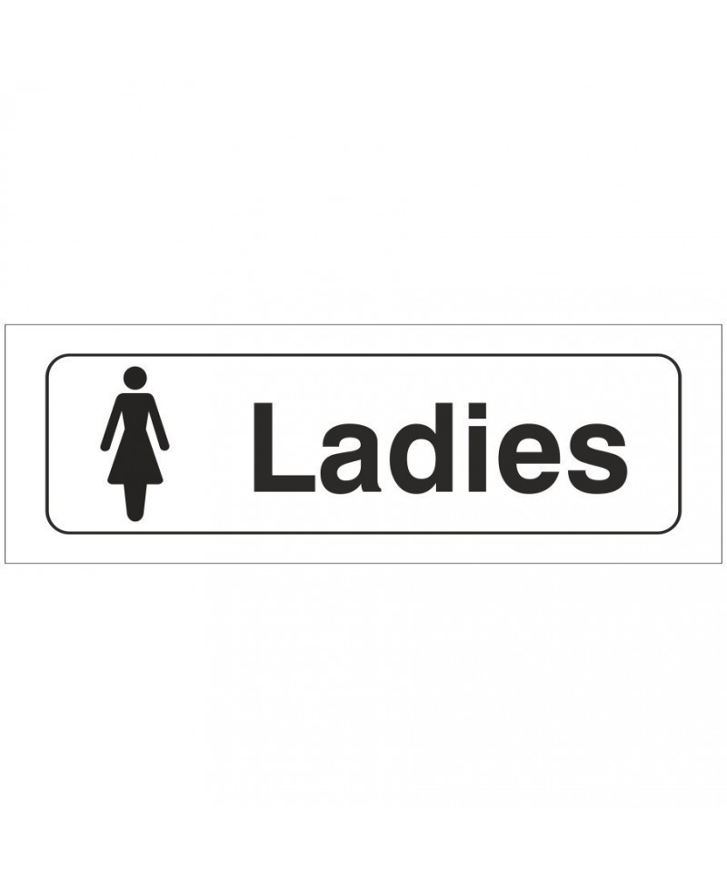 Ladies Toilet Door Sign 300mm x 100mm