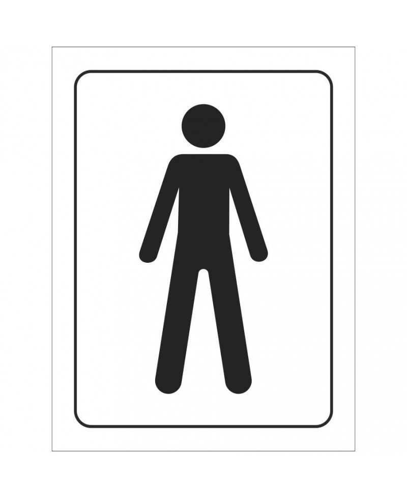 Male Toilet Symbol Door Sign 150mm x 200mm