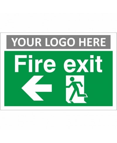 Fire Exit Arrow Left Sign With or Without Your Logo