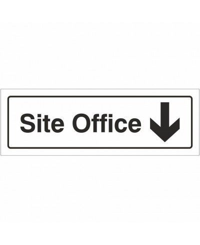 Site Office Arrow Down Door Sign 300mm x 100mm