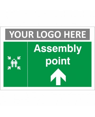 Fire Assembly Point Arrow Up Sign With or Without Your Logo