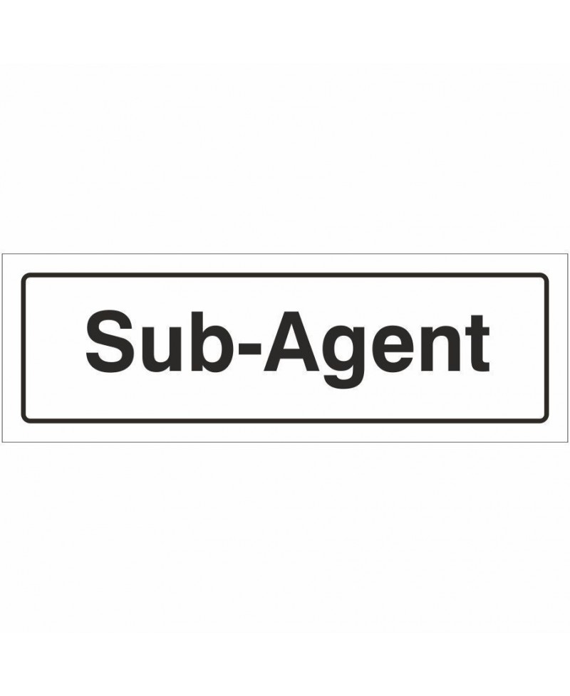 Sub-Agent Door Sign 300mm x 100mm