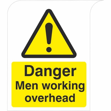 Curve Top Danger Men Working Overhead Sign