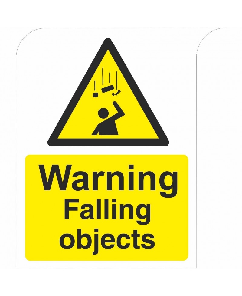 Curve Top Warning Falling Objects Sign