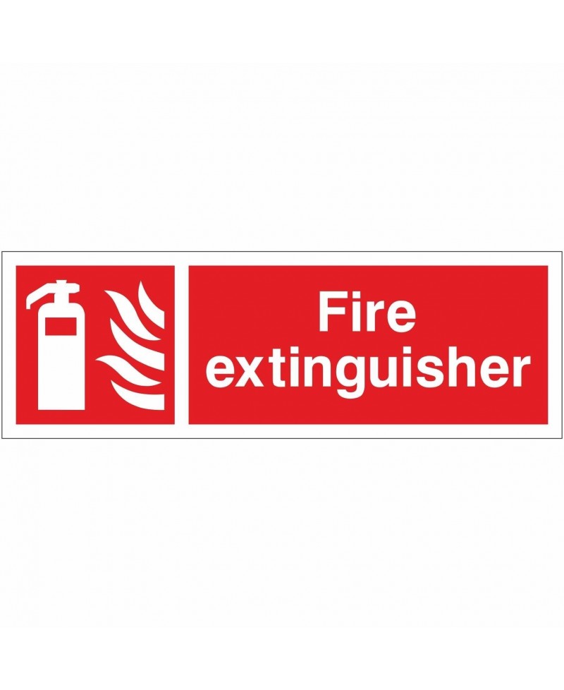 Fire Extinguisher Sign 600mm x 200mm - 1mm Rigid Plastic