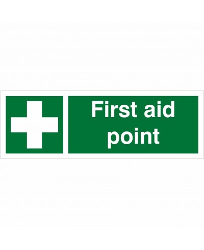 First Aid Point Sign 600mm x 200mm - 1mm Rigid Plastic