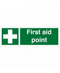 First Aid Point Sign 600mm x 200mm - 1mm Rigid Plastic