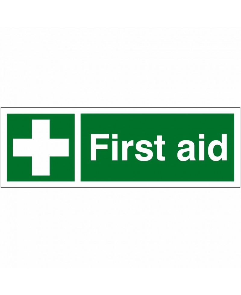 First Aid Sign 600mm x 200mm - 1mm Rigid Plastic