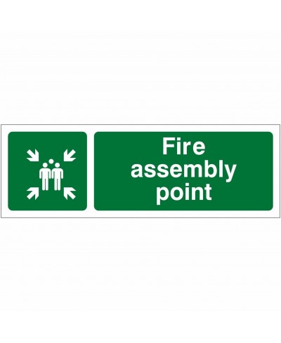 Fire Assembly Point Sign 600mm x 200mm - 1mm Rigid Plastic