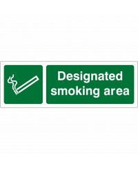 Designated Smoking Area Sign 600mm x 200mm - 1mm Rigid Plastic