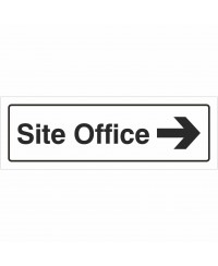 Site Office Arrow Right Sign 600mm x 200mm - 1mm Rigid Plastic